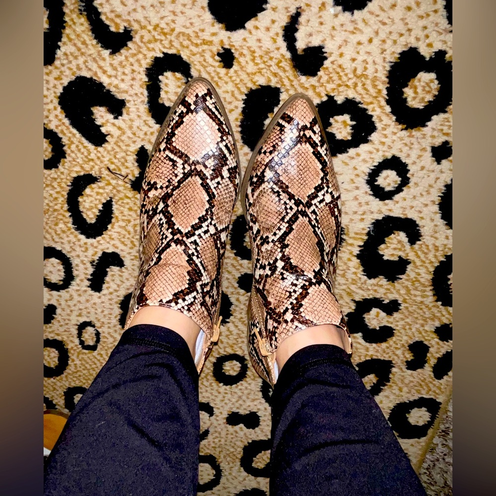 Brown Snakeskin booties